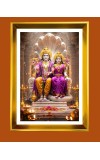 Lakhsmi Narayanaa Golden Photo Frame - 10x14 Inches | Elegant Wooden Frame For Home, Office & Temple Decoration | Spiritual Wall & Table Decor And Gift Item (F9774)
