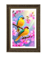 Blue-and-Yellow Macaws Big Photo Frame - 20x28 Inches For Home,Temple & Office Decoration (F10683)