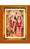 Divine Radha Krishna Golden Photo Frame - 12x16 Inches | Elegant Wooden Frame For Home, Office & Temple Decoration | Spiritual Wall & Table Decor And Gift Item (F9840)