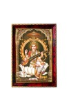 Goddess Saraswathi Photo Frame For Wall & Table | 7x9 Inch Golden Cherry Finish | Decorative Goddess Saraswathi Photo Frame For Home, Office & Pooja Room (F11563)