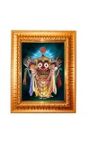 Baby Krishna Golden Designer Photo Frame | 14x18 Inch Religious Wall Hanging Frame For Home, Office Decoration and Spiritual Gift Item (M3)