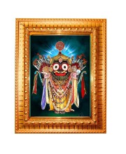 Baby Krishna Golden Designer Photo Frame | 14x18 Inch Religious Wall Hanging Frame For Home, Office Decoration and Spiritual Gift Item (M3)