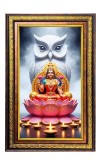 Goddess Lakshmi Digital Golden Balck Color Photo Frame | Hindu Religious Wall Decor | 10x16 Inches - Inspirational Wall Art For Office, Home Decor - Ideal Spiritual Gift (F16766)