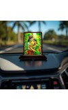 Car Desk/Table Top Lord Radha Krishna Wooden Photo Stand â€“ 3x4 Inches, Compact & Stylish Spiritual Display For Car, Home & Office (Pack Of 1) (F15126)