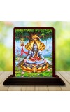 Car Desk/Table Top Lord Shiva Wooden Photo Stand 3x4 Inches, Compact & Stylish Spiritual Display For Car, Home & Office (Pack Of 1) (F14534)