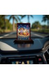 Car Desk/Table Top Lord Vishnu And Lakshmi Wooden Photo Stand 3x4 Inches, Compact & Stylish Spiritual Display For Car, Home & Office (Pack Of 1) (F14303)