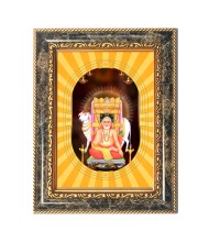 Sri Guru Raghavendra Swamy Spiritual Guru Digital Photo In Designer Frame, Size 10x16 Inch | Hindu Religious Picture For Home Temple, Office & Gift | Wall Art & Pooja Decor (F10434)