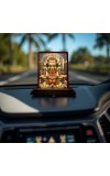 Car Desk/Table Top Lord Shiva Wooden Photo Stand 3x4 Inches, Compact & Stylish Spiritual Display For Car, Home & Office (Pack Of 1) (F14260)