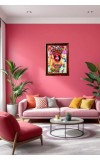 Jai Maa Tara Photo Frame For Wall & Table | 7x9 Inch Golden Cherry Finish | Decorative Jai Maa Tara Photo Frame For Home, Office & Pooja Room (F11403)
