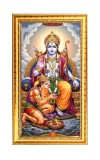 Shree Ram & Lord Ganesh Digital Golden Color Photo Frame | Hindu Religious Wall Decor | 8x15 Inches - Inspirational Wall Art For Office, Home Decor - Ideal Spiritual Gift (F10298)