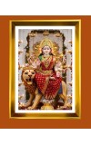 Durga Mata Ji Golden Photo Frame - 12x16 Inches | Elegant Wooden Frame For Home, Office & Temple Decoration | Spiritual Wall & Table Decor And Gift Item (F9703)