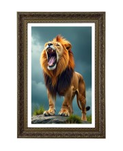 Lion Big Photo Frame - 20x28 Inches For Home,Temple & Office Decoration (F11042)