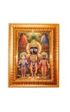 Lord Jagannath, Balabhadra,Subhadra Golden Designer Photo Frame | 10x14 Inch Religious Wall Hanging Frame For Home & Office Decoration | Hindu Deity Lord Jagannath, Balabhadra,Subhadra Spiritual Gift