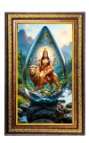 Goddess Durga Digital Golden Balck Color Photo Frame | Hindu Religious Wall Decor | 10x16 Inches - Inspirational Wall Art For Office, Home Decor - Ideal Spiritual Gift (F16875)
