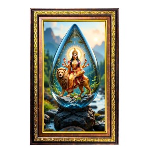 Goddess Durga Digital Golden Balck Color Photo Frame | Hindu Religious Wall Decor | 10x16 Inches - Inspirational Wall Art For Office, Home Decor - Ideal Spiritual Gift (F16875) Goddess Durga Digital Golden Balck Color Photo Frame | Hindu Religious Wall Decor | 10x16 Inches - Inspirational Wall Art For Office, Home Decor - Ideal Spiritual Gift (F16875)