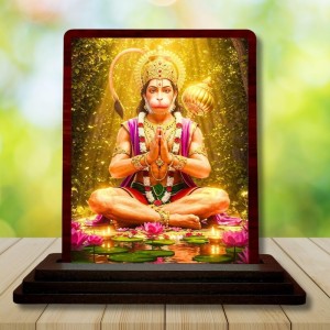 Car Desk/Table Top Lord Hanuman Wooden Photo Stand 3x4 Inches, Compact & Stylish Spiritual Display For Car, Home & Office (Pack Of 1) (F14617) Car Desk/Table Top Lord Hanuman Wooden Photo Stand 3x4 Inches, Compact & Stylish Spiritual Display For Car, Home & Office (Pack Of 1) (F14617)