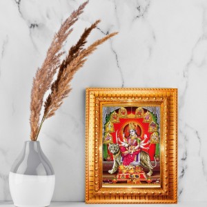 Goddess Durga Golden Designer Photo Frame | 16x20 Inch Religious Wall Hanging Frame For Home & Office Decoration | Hindu Deity Spiritual Gift Item Goddess Durga Golden Designer Photo Frame | 16x20 Inch Religious Wall Hanging Frame For Home & Office Decoration | Hindu Deity Spiritual Gift Item