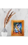 Lord Rama And Hanuman Golden Designer Photo Frame | 10x14 Inch Religious Wall Hanging Frame For Home & Office Decoration | Hindu Deity Spiritual Gift Item