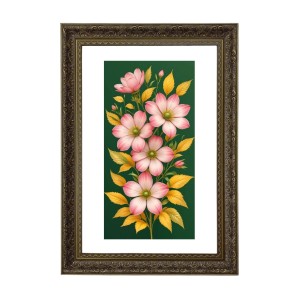 Floral Painting Print Big Photo Frame - 20x28 Inches For Home,Temple & Office Decoration (F11002)