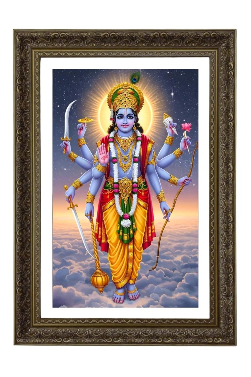 Lord Vishnu Big Photo Frame - 20x28 Inches For Home,Temple & Office Decoration (F10746)