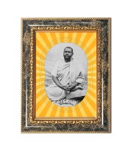Swami Brahmananda Spiritual Guru Digital Photo In Designer Frame, Size 8x12 Inch | Hindu Religious Picture For Home Temple, Office & Gift | Wall Art & Pooja Decor (F10426)