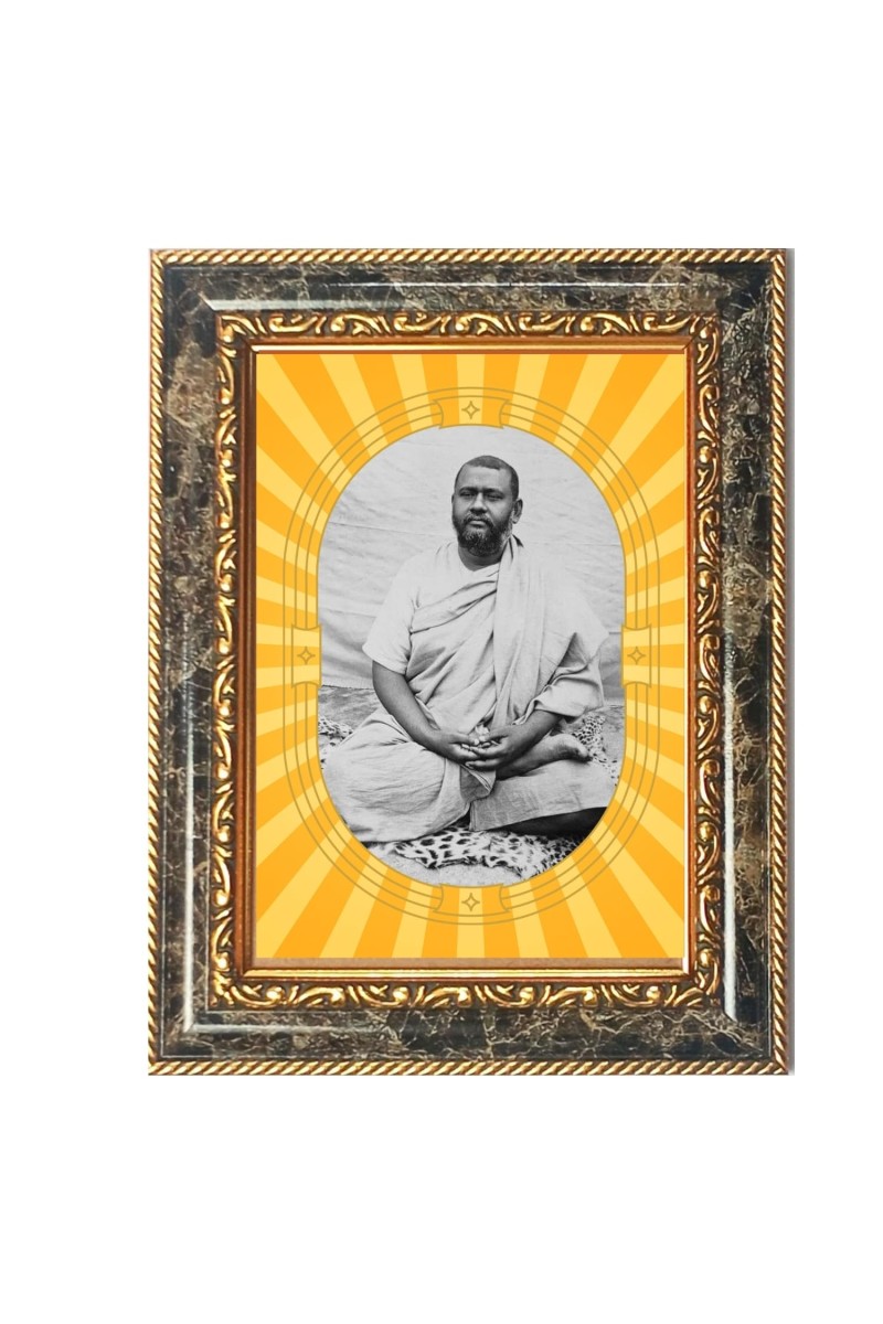 Swami Brahmananda Spiritual Guru Digital Photo In Designer Frame, Size 8x12 Inch | Hindu Religious Picture For Home Temple, Office & Gift | Wall Art & Pooja Decor (F10426)