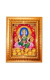 Maa Lakshmi Golden Designer Photo Frame | 10x14 Inch Religious Wall Hanging Frame For Home & Office Decoration | Hindu Deity Maa Lakshmi Spiritual Gift Item