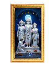 Shree Ram,Lakhsmi,Lakhsman And Hanuman Digital Golden Color Photo Frame | Hindu Religious Wall Decor | 10x17 Inches - Inspirational Wall Art For Office, Home Decor - Ideal Spiritual Gift (F10285)