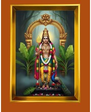 Golden Photo Frame - 10x14 Inches | Elegant Wooden Frame For Home, Office & Temple Decoration | Spiritual Wall & Table Decor and Gift Item