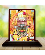 Car Desk/Table Top Mahakaleshwar Jyotirlinga Wooden Photo Stand 3x4 Inches, Compact & Stylish Spiritual Display For Car, Home & Office (Pack Of 1) (F14438)