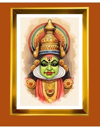 Golden Photo Frame - 10x14 Inches | Elegant Wooden Frame For Home, Office & Temple Decoration | Spiritual Wall & Table Decor and Gift Item