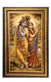 Radha Krishna Digital Golden Balck Color Photo Frame | Hindu Religious Wall Decor | 10x16 Inches - Inspirational Wall Art For Office, Home Decor - Ideal Spiritual Gift (F16472)