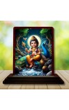 Car Desk/Table Top Lord Murugan Wooden Photo Stand 3x4 Inches, Compact & Stylish Spiritual Display For Car, Home & Office (Pack Of 1) (F14314)