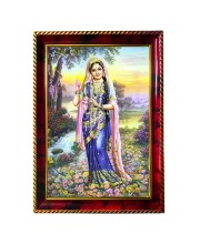 Radha Rani Ji Photo Frame For Wall & Table | 7x9 Inch Golden Cherry Finish | Decorative Radha Rani Ji Photo Frame For Home, Office & Pooja Room (F11644)
