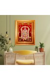 Divine Krishna Golden Designer Photo Frame | 10x14 Inch Religious Wall Hanging Frame For Home, Office Decoration and Spiritual Gift Item (M4)