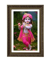 Divine Krishna Big Photo Frame - 20x28 Inches For Home,Temple & Office Decoration (F10668)