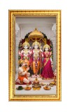 Shree Ram,Lakhsmi,Lakhsman And Hanuman Digital Golden Color Photo Frame | Hindu Religious Wall Decor | 8x15 Inches - Inspirational Wall Art For Office, Home Decor - Ideal Spiritual Gift (F10287)