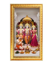 Shree Ram,Lakhsmi,Lakhsman And Hanuman Digital Golden Color Photo Frame | Hindu Religious Wall Decor | 10x17 Inches - Inspirational Wall Art For Office, Home Decor - Ideal Spiritual Gift (F10287)