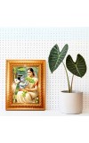 Yasoda And Krishna Golden Designer Photo Frame | 12x16 Inch Religious Wall Hanging Frame For Home & Office Decoration | Hindu Deity Spiritual Gift Item
