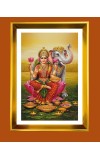 Mata Lakhsmi Golden Photo Frame - 12x16 Inches | Elegant Wooden Frame For Home, Office & Temple Decoration | Spiritual Wall & Table Decor And Gift Item (F9522)