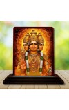 Car Desk/Table Top Lord Brahma Wooden Photo Stand 3x4 Inches, Compact & Stylish Spiritual Display For Car, Home & Office (Pack Of 1) (F14259)