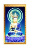 Kṣitigarbha Bodhisattva Digital Golden Color Photo Frame | Hindu Religious Wall Decor | 10x17 Inches - Inspirational Wall Art For Office, Home Decor - Ideal Spiritual Gift (F10202)