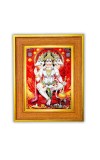 Five-faced Avataar Of Lord Hanuman Photo Frame 18x22 Inches-Brown Wooden Frame For Home, Office & Temple Decoration And Gifting (F6487)