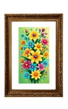 Floral Painting Print Big Photo Frame - 20x28 Inches For Home,Temple & Office Decoration (F10996)