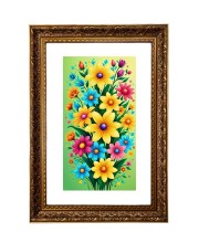 Floral Painting Print Big Photo Frame - 20x28 Inches For Home,Temple & Office Decoration (F10996)
