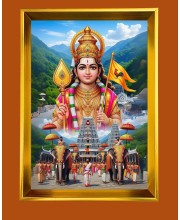 Golden Photo Frame - 10x14 Inches | Elegant Wooden Frame For Home, Office & Temple Decoration | Spiritual Wall & Table Decor and Gift Item