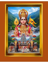 Golden Photo Frame - 10x14 Inches | Elegant Wooden Frame For Home, Office & Temple Decoration | Spiritual Wall & Table Decor and Gift Item