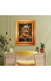 Divine Krishna Golden Designer Photo Frame | 14x18 Inch Religious Wall Hanging Frame For Home, Office Decoration and Spiritual Gift Item (M4)