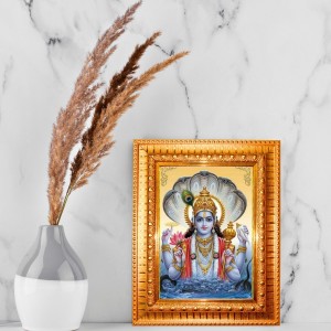 Lord Narayan Golden Designer Photo Frame | 10x14 Inch Religious Wall Hanging Frame For Home & Office Decoration | Hindu Deity Lord Narayan Spiritual Gift Item Lord Narayan Golden Designer Photo Frame | 10x14 Inch Religious Wall Hanging Frame For Home & Office Decoration | Hindu Deity Lord Narayan Spiritual Gift Item