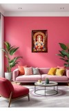Lord Ganesha Photo Frame For Wall & Table | 7x9 Inch Golden Cherry Finish | Decorative Lord Ganesha Photo Frame For Home, Office & Pooja Room (F11803)